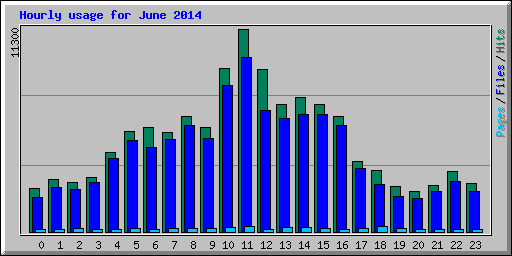 Hourly usage for June 2014