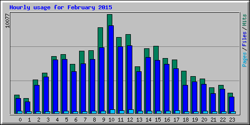 Hourly usage for February 2015