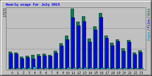 Hourly usage for July 2015