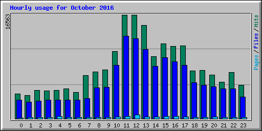 Hourly usage for October 2016