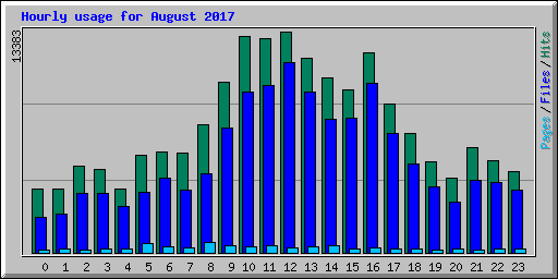 Hourly usage for August 2017